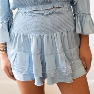 Shug! Light Blue Ruffled Mini Skirt